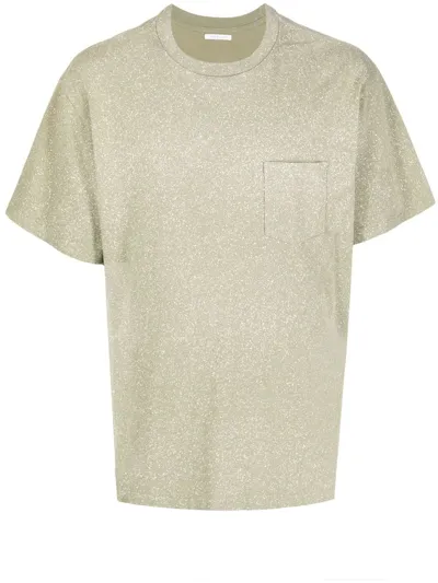 John Elliott Glittered Pocket T-shirt In Green