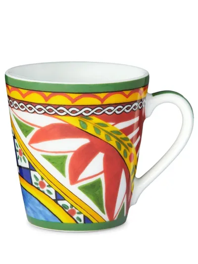 Dolce & Gabbana Carretto Siciliano Porcelain Mug In White