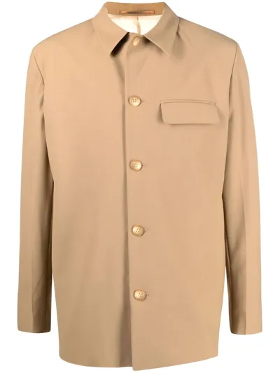 Nanushka Button-up Tailored Overshirt In Neutrals