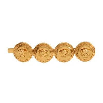 Versace Medusa Hair Pin In Tribute Gold