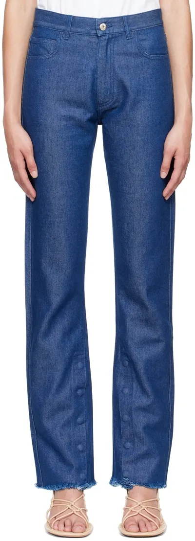 Marques' Almeida Navy Slanted Jeans