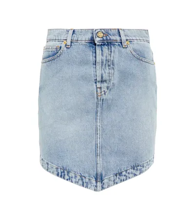 Alexandre Vauthier Denim Miniskirt In Blue