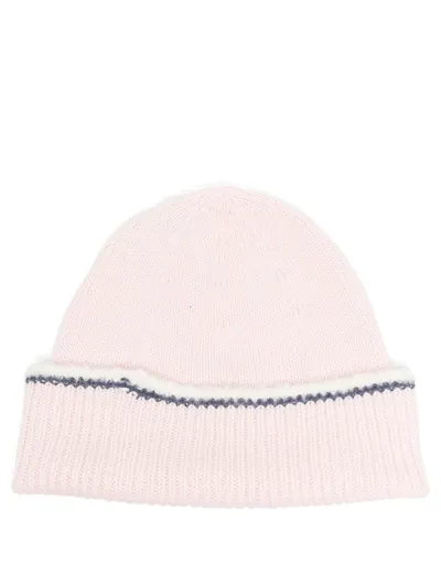 Barrie Ribbed Cashmere Beanie In Rosa