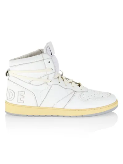 Rhude Rhecess Hi Sneakers - Leather - White