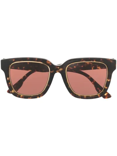 Gucci Square Tinted Sunglasses In Braun