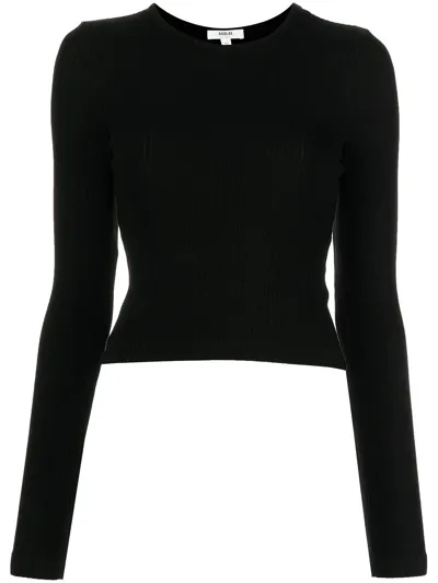 Agolde Stretch-cotton Long-sleeved T-shirt In Schwarz