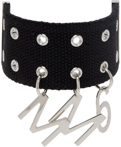 Mm6 Maison Margiela Black Grommets Bracelet In 961 Black