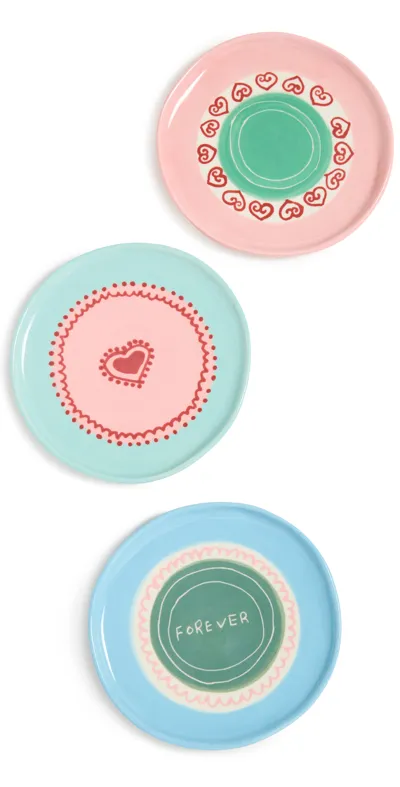 Laetitia Rouget Forever Jewelry Plate Set Of 3 In Multi