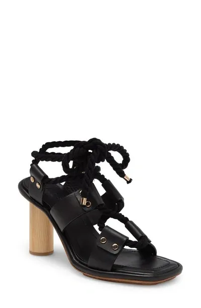 Ulla Johnson Elvie Rope Strappy Sandal In Noir