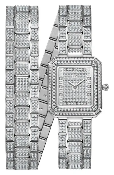 Jbw Arc Diamond Wrap Bracelet Watch, 23mm In Silver