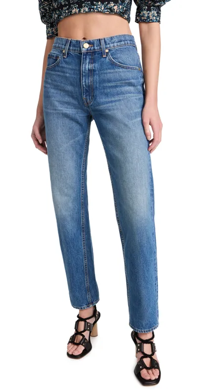 Ulla Johnson The Daphne Straight-leg Cuffed Denim Jeans In Danube Medium Indigo Wash