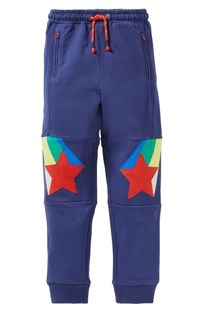 Mini Boden Kids' Warrior Knee Sweatpants Starboard Blue Star Knee Boys Boden