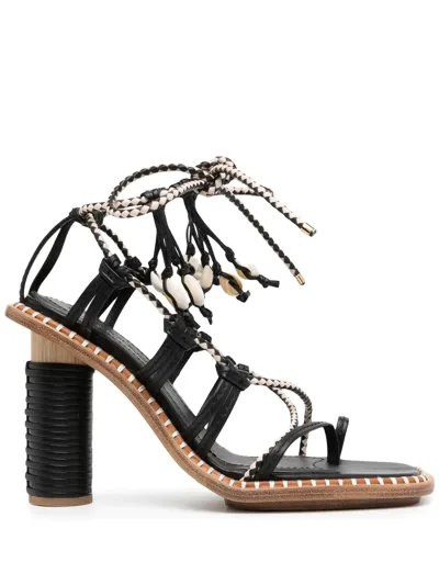 Ulla Johnson Cora Seashell Heeled Sandals In Schwarz