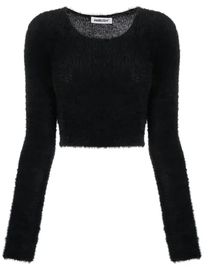 Ambush Crewneck Cropped Jumper In Black