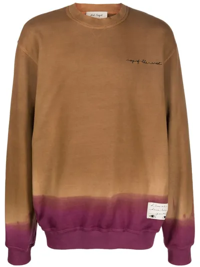 Nick Fouquet Logo-embroidered Tie-dye Sweatshirt In Brown