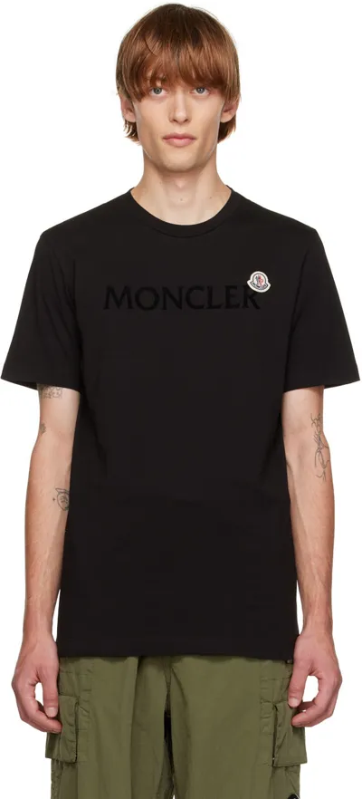 Moncler Logo-print Cotton T-shirt In Navy