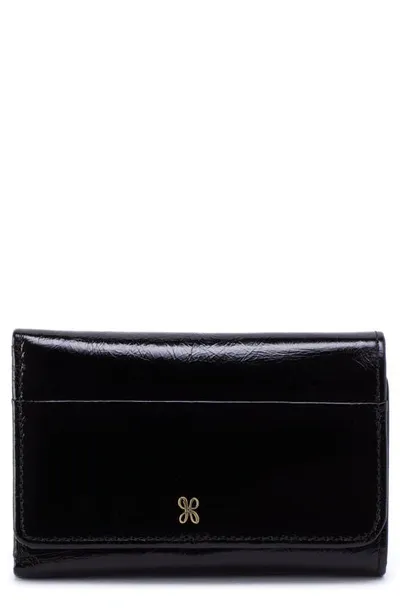 Hobo Jill Leather Trifold Wallet In Black