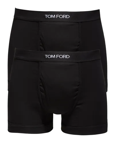 Tom Ford Men's 2-pack Solid Jersey Boxer Briefs In Black