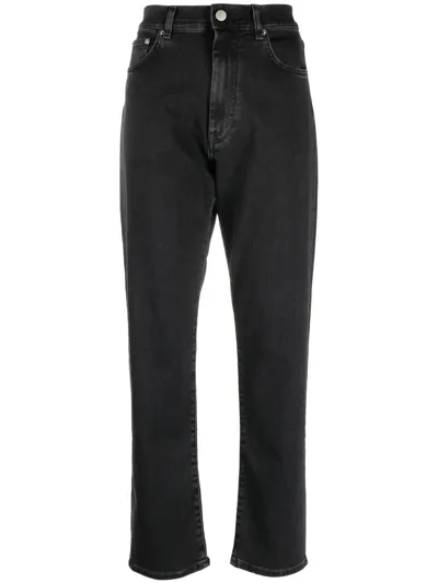 Loulou Studio Wular Straight-leg Ankle Denim Pants In Black