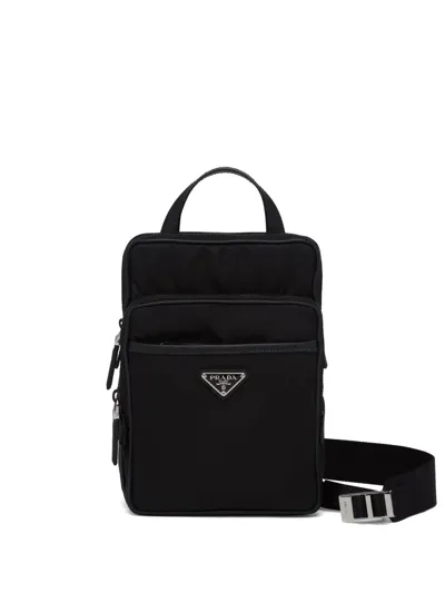 Prada Logo-plaque Backpack In Black