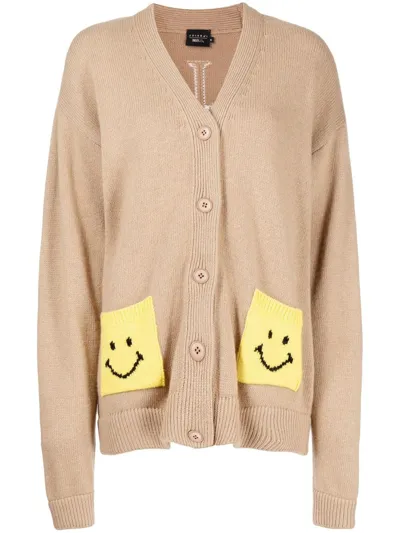 Joshua Sanders Smiley Face-detail Cardigan In Neutrals