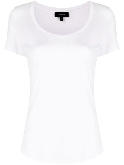 Theory Scoop Neck T-shirt In Weiss