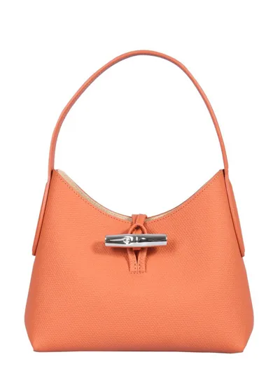 Longchamp Small Roseau Shoulder Bag In Orange