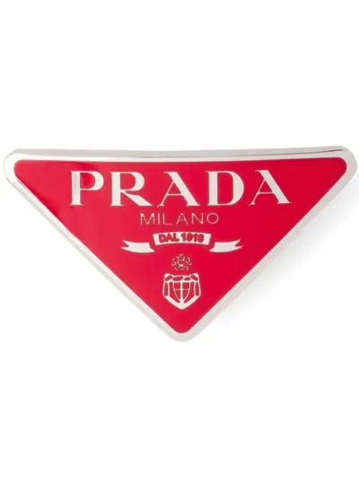 Prada Logo-plaque Hair Clip In Red