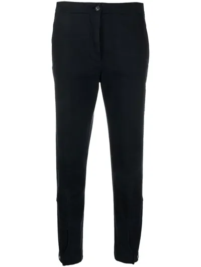 Aspesi High-waisted Slim-fit Trousers In Blue