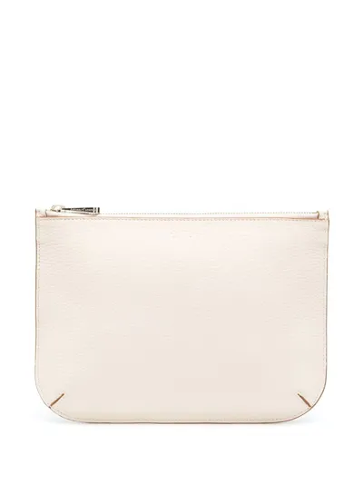 Aspinal Of London Ella Leather Clutch Bag In White