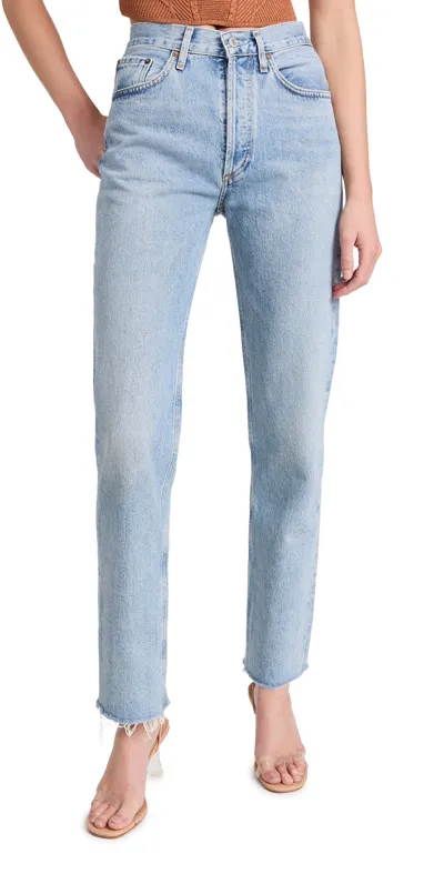 Agolde Mid Rise Vintage Straight Leg Jeans In Multi