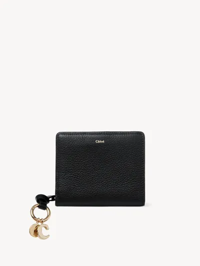 Chloé Alphabet Compact Wallet In Black