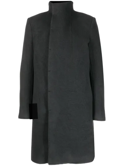 Boris Bidjan Saberi High-neck Wool Coat In Black