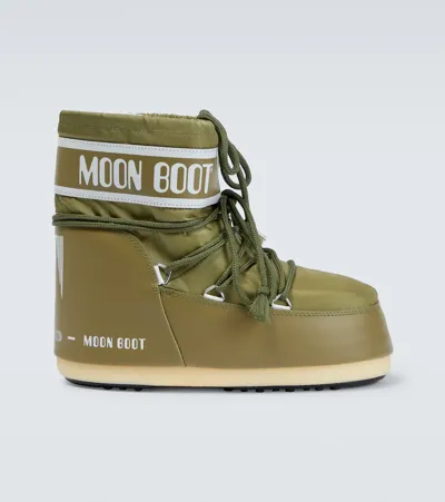 Moon Boot Icon Low Nylon Snow Boots In Kaki