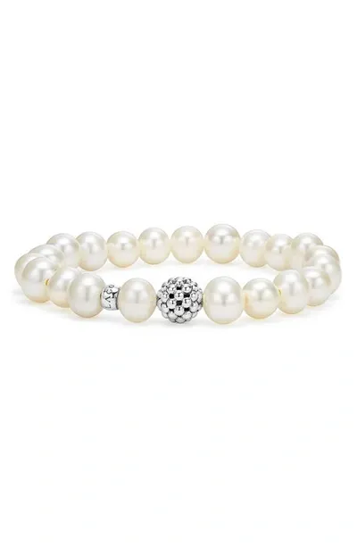 Lagos Caviar Ball Beaded Cultured Pearl Bracelet, 10mm