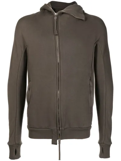 Boris Bidjan Saberi Zip-up Cotton Hoodie In Green