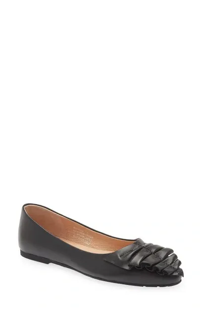 Chocolat Blu Gianni Pointed Toe Flat In Black Leather