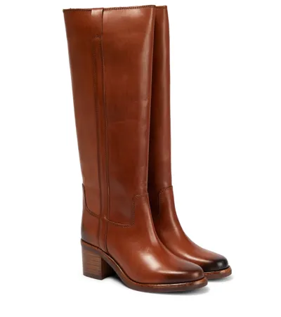 Isabel Marant Seenia Leather Knee-high Boots In Cognac