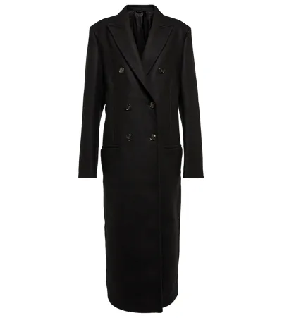 Totême Double-breasted Wool Coat In Black