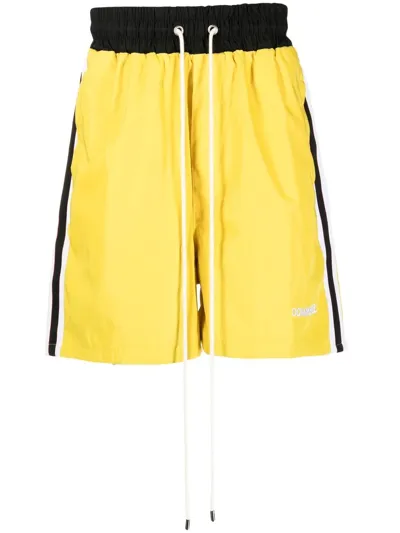 Domrebel Basketball Drawstring Shorts In Yellow