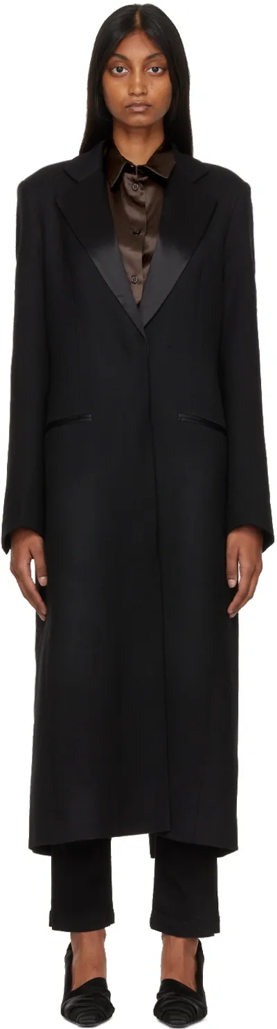 Bite Black Long Wool Coat