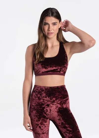 Lole Burst Velvet Bra In Plum