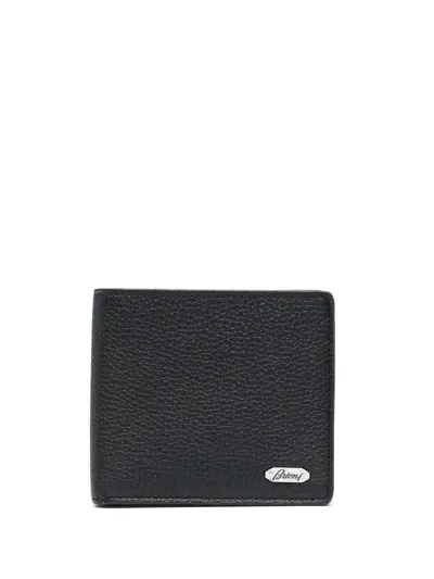 Brioni Logo-plaque Leather Wallet In Schwarz