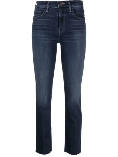 Mother Raw-cut Skinny Jeans In Blue