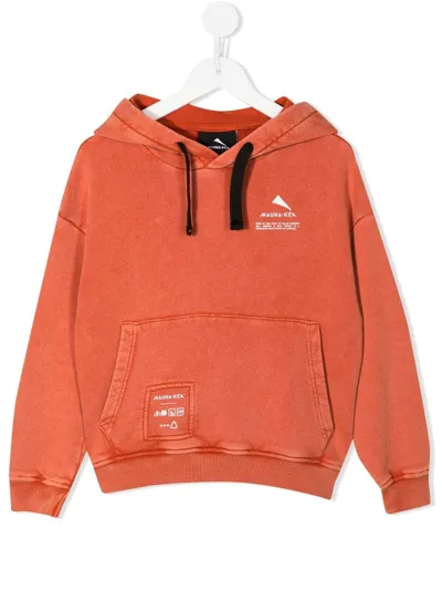 Mauna Kea Kids' Logo Print Hoodie In Orange