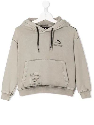 Mauna Kea Kids' Logo-print Hoodie In Light Grey