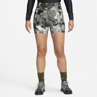 Nike Women's  Acg Dri-fit Adv "crater Lookout" Allover Print Shorts With Pockets In Green