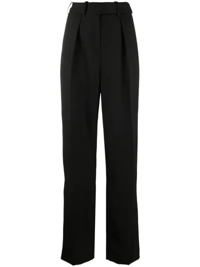 Alexandre Vauthier Loose Leg Pants With Front Pleats In Black