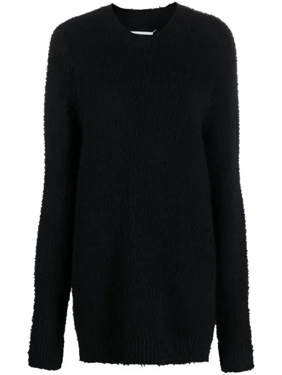 Maison Margiela Four-stitch Brushed Jumper In Black