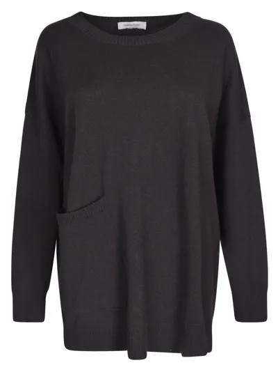 Fabiana Filippi Patched Pocket Oversized Plain Sweater In Ardesia